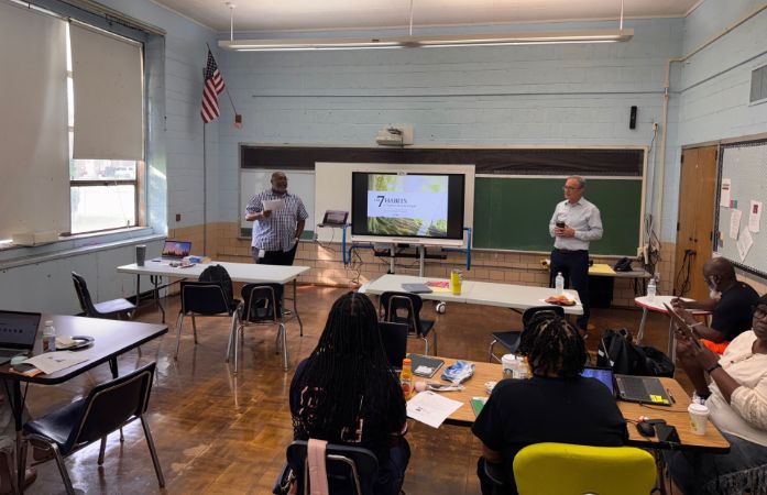  Classroom with teachers continuing their learning for the next school year.